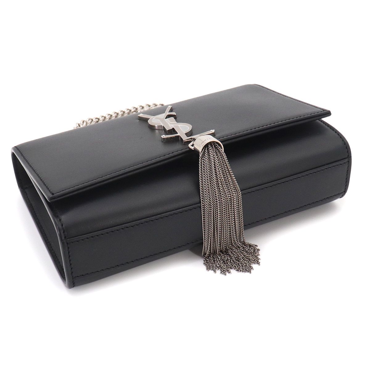 Saint Laurent Kate Small Chain Shoulder Bag Leather Black — view 4
