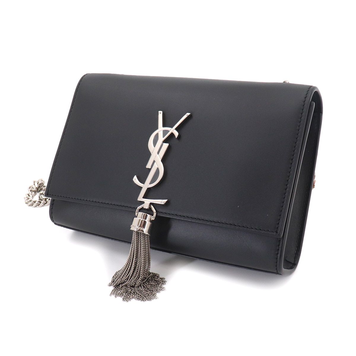 Saint Laurent Kate Small Chain Shoulder Bag Leather Black — view 9