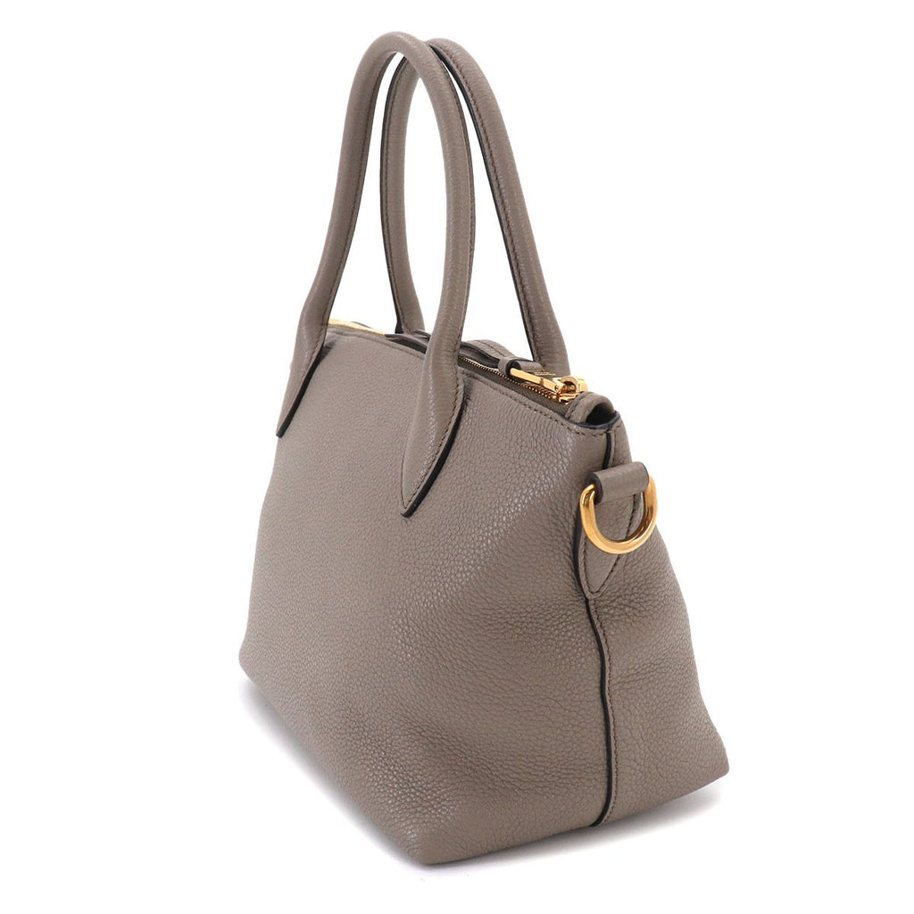 Prada 2-Way Leather Gray Gold Shoulder — view 4