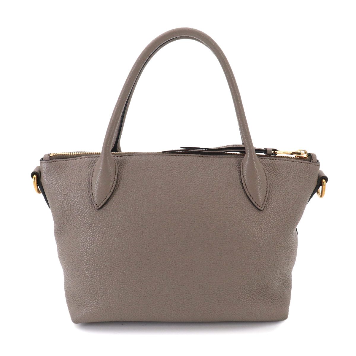 Prada 2-Way Leather Gray Gold Shoulder — view 3