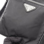 Prada Shoulder Bag Re-Nylon Black Nylon Saffiano Leather Triangle Logo — view 6
