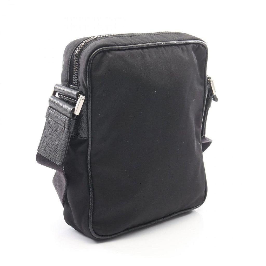 Prada Shoulder Bag Re-Nylon Black Nylon Saffiano Leather Triangle Logo — view 2