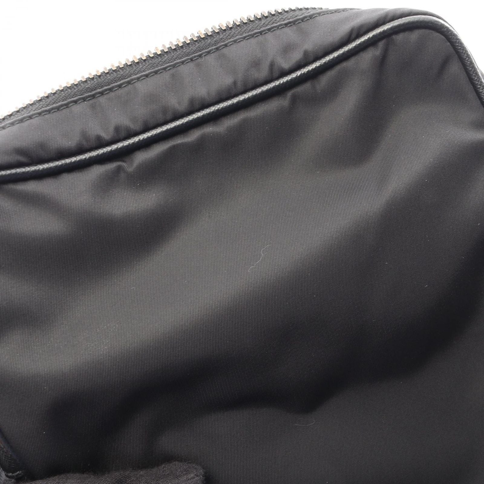 Prada Shoulder Bag Re-Nylon Black Nylon Saffiano Leather Triangle Logo — view 7