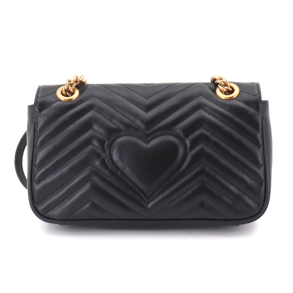 Gucci GG Marmont Shoulder Bag Leather Black Gold — view 3