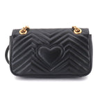 Gucci GG Marmont Shoulder Bag Leather Black Gold — view 3