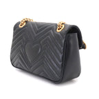 Gucci GG Marmont Shoulder Bag Leather Black Gold — view 4