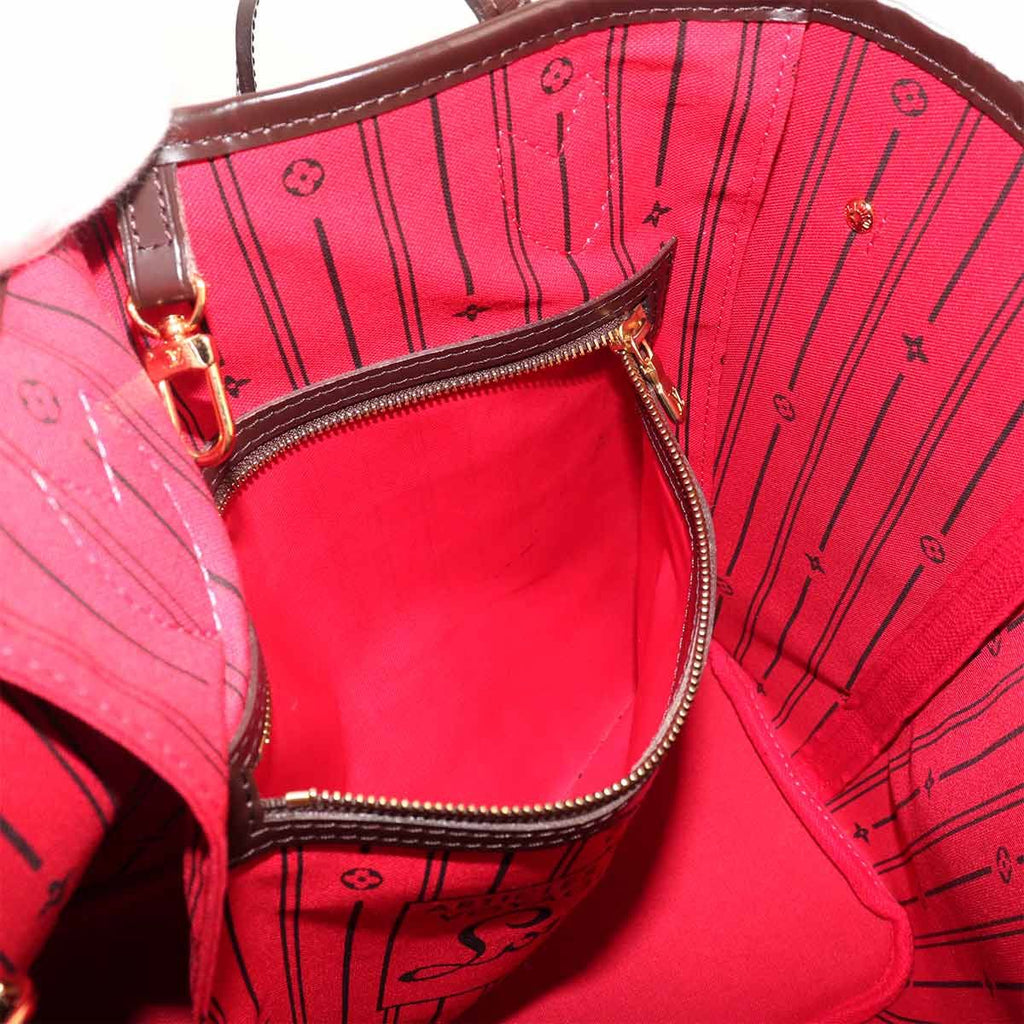 Louis Vuitton Damier Neverfull MM Tote Ebene Cerise Brown — view 7