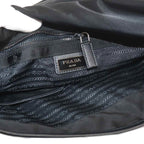 Prada Messenger Shoulder Bag Nylon Saffiano Leather Nero Black — view 9