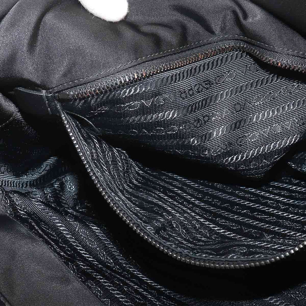 Prada Messenger Shoulder Bag Nylon Saffiano Leather Nero Black — view 8