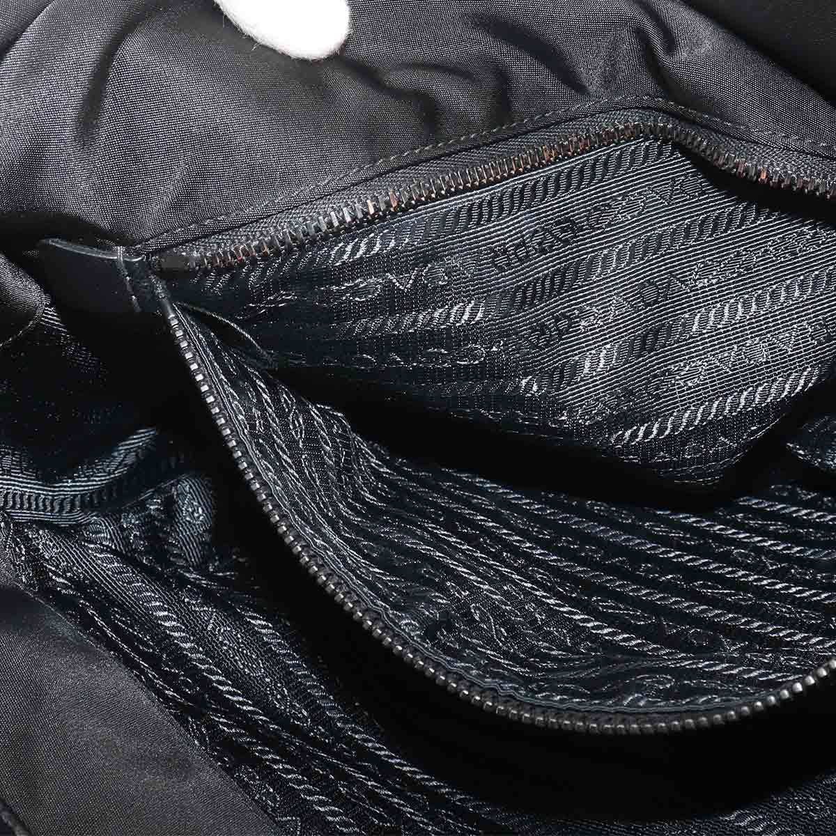 Prada Messenger Shoulder Bag Nylon Saffiano Leather Nero Black — view 8