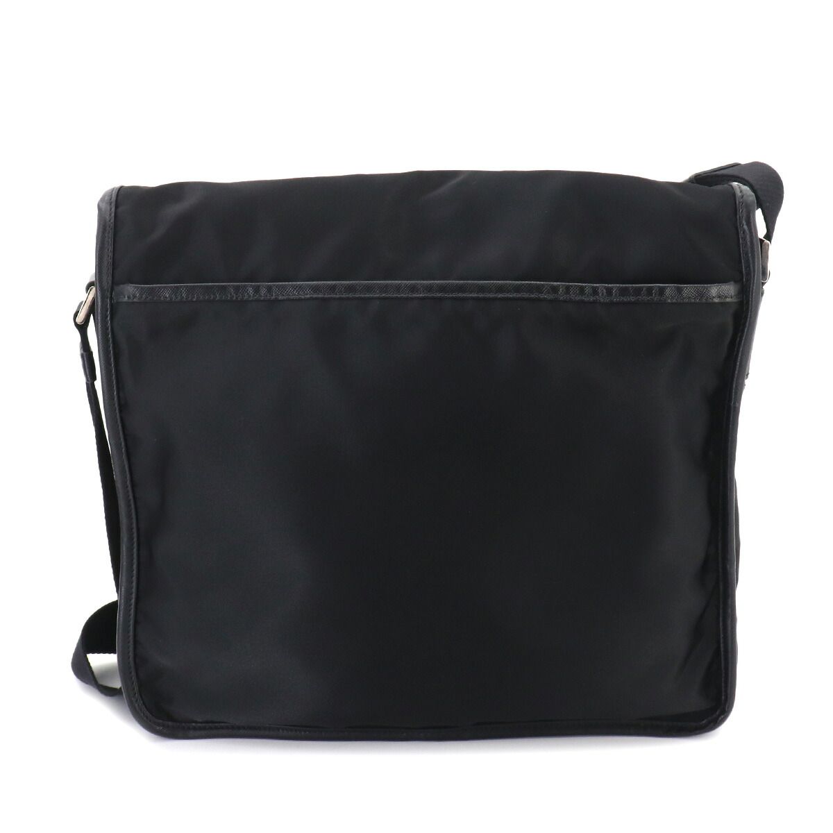 Prada Messenger Shoulder Bag Nylon Saffiano Leather Nero Black — view 3