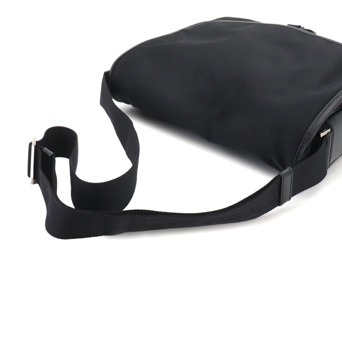 Prada Messenger Shoulder Bag Nylon Saffiano Leather Nero Black — view 6