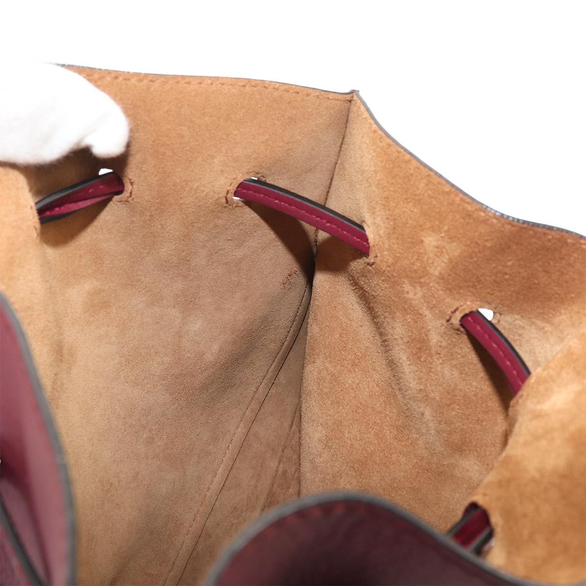 Loewe Shoulder Bag Leather Bordeaux Gold Horseshoe — view 8