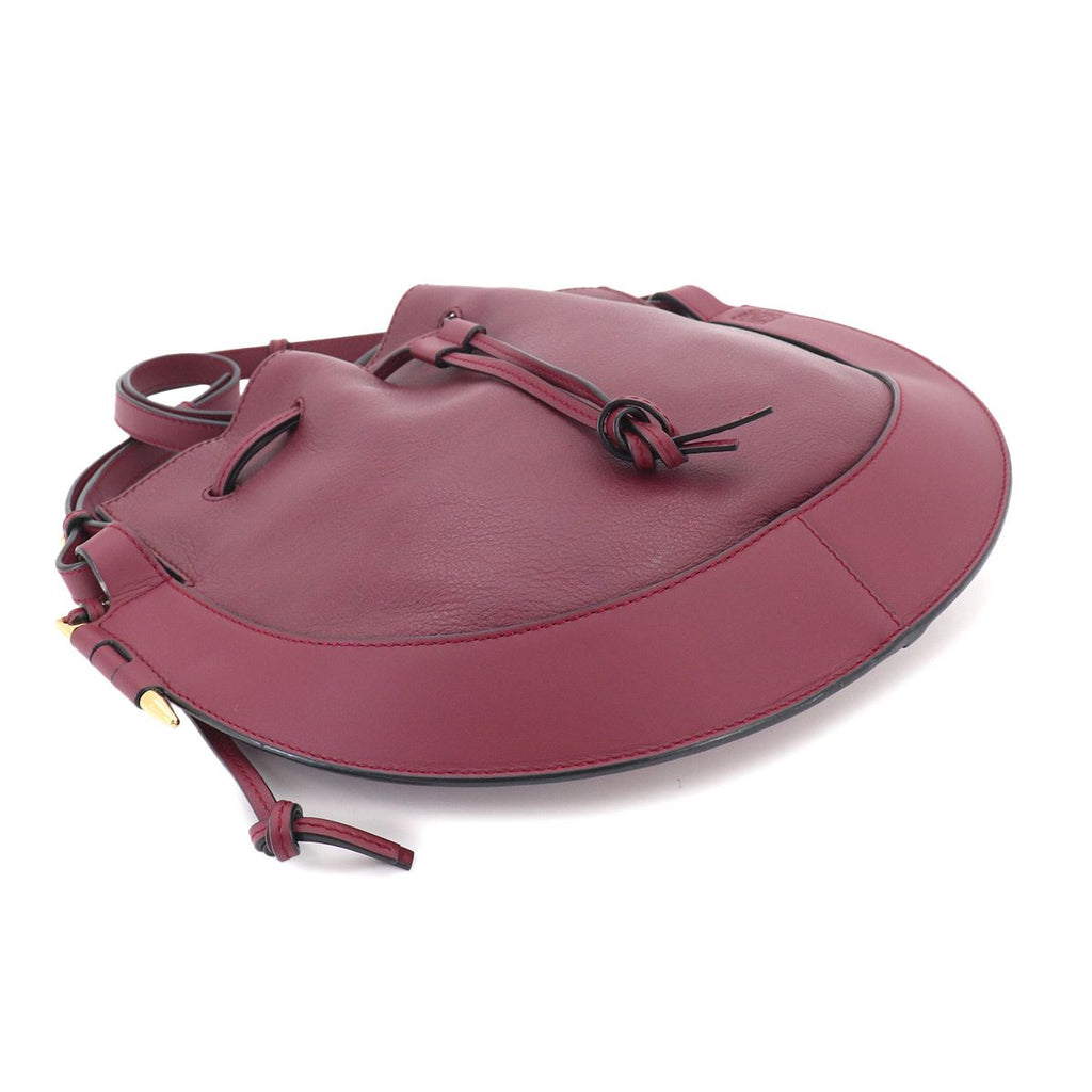 Loewe Shoulder Bag Leather Bordeaux Gold Horseshoe — view 5