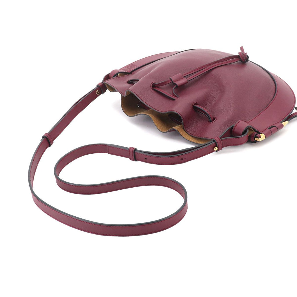 Loewe Shoulder Bag Leather Bordeaux Gold Horseshoe — view 6