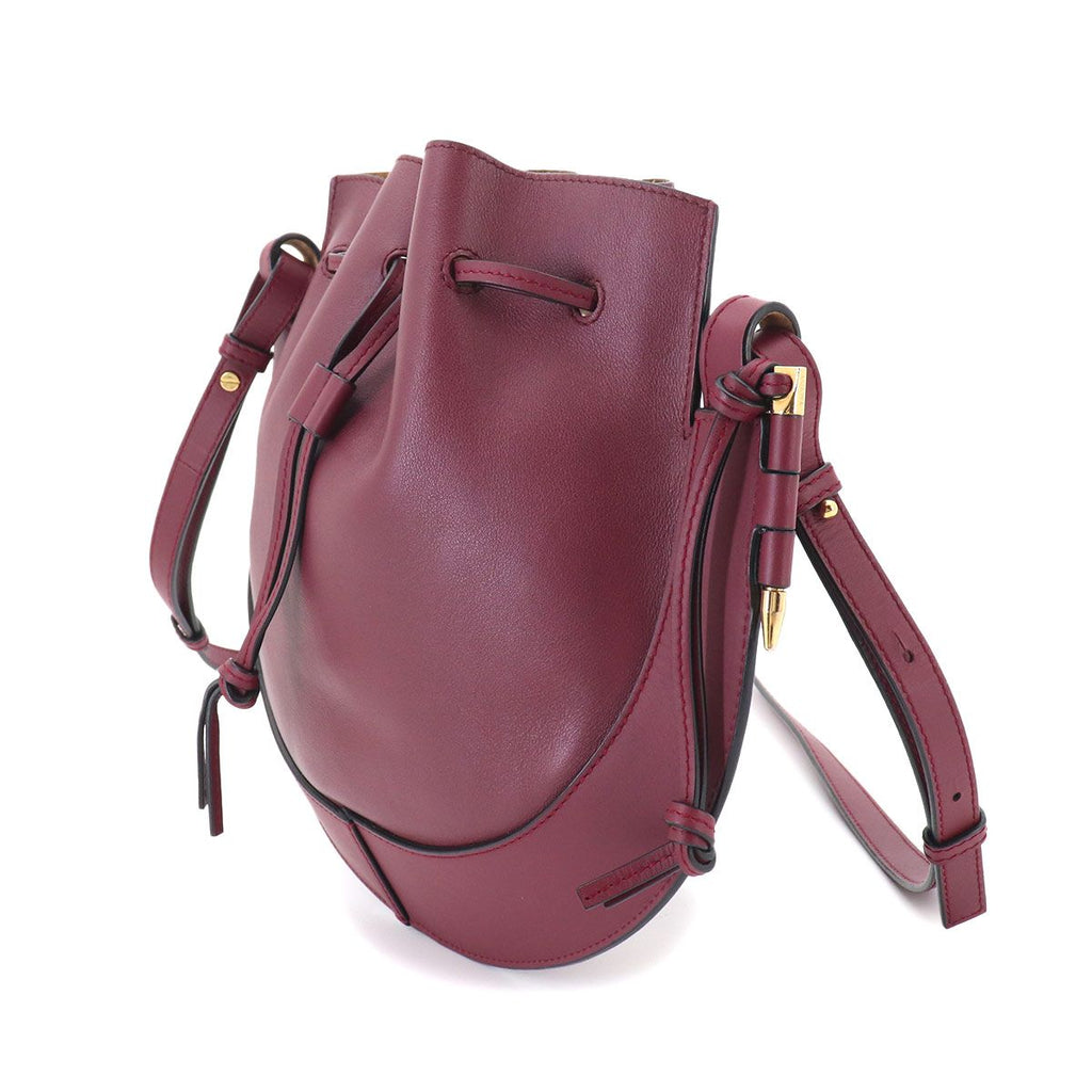 Loewe Shoulder Bag Leather Bordeaux Gold Horseshoe — view 4