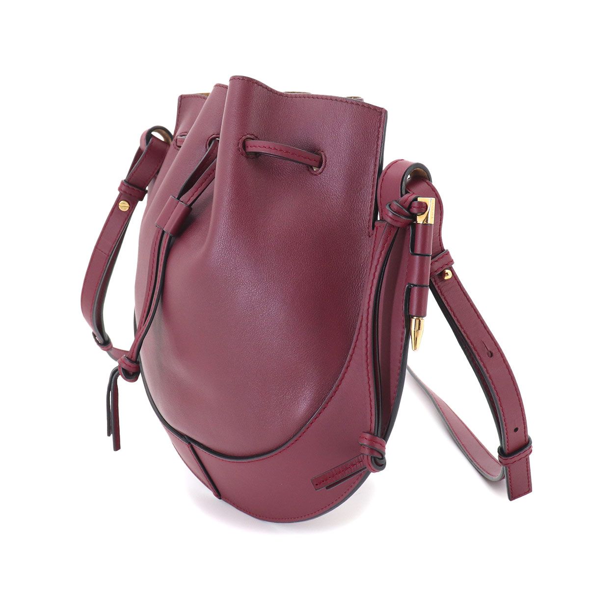 Loewe Shoulder Bag Leather Bordeaux Gold Horseshoe — view 4