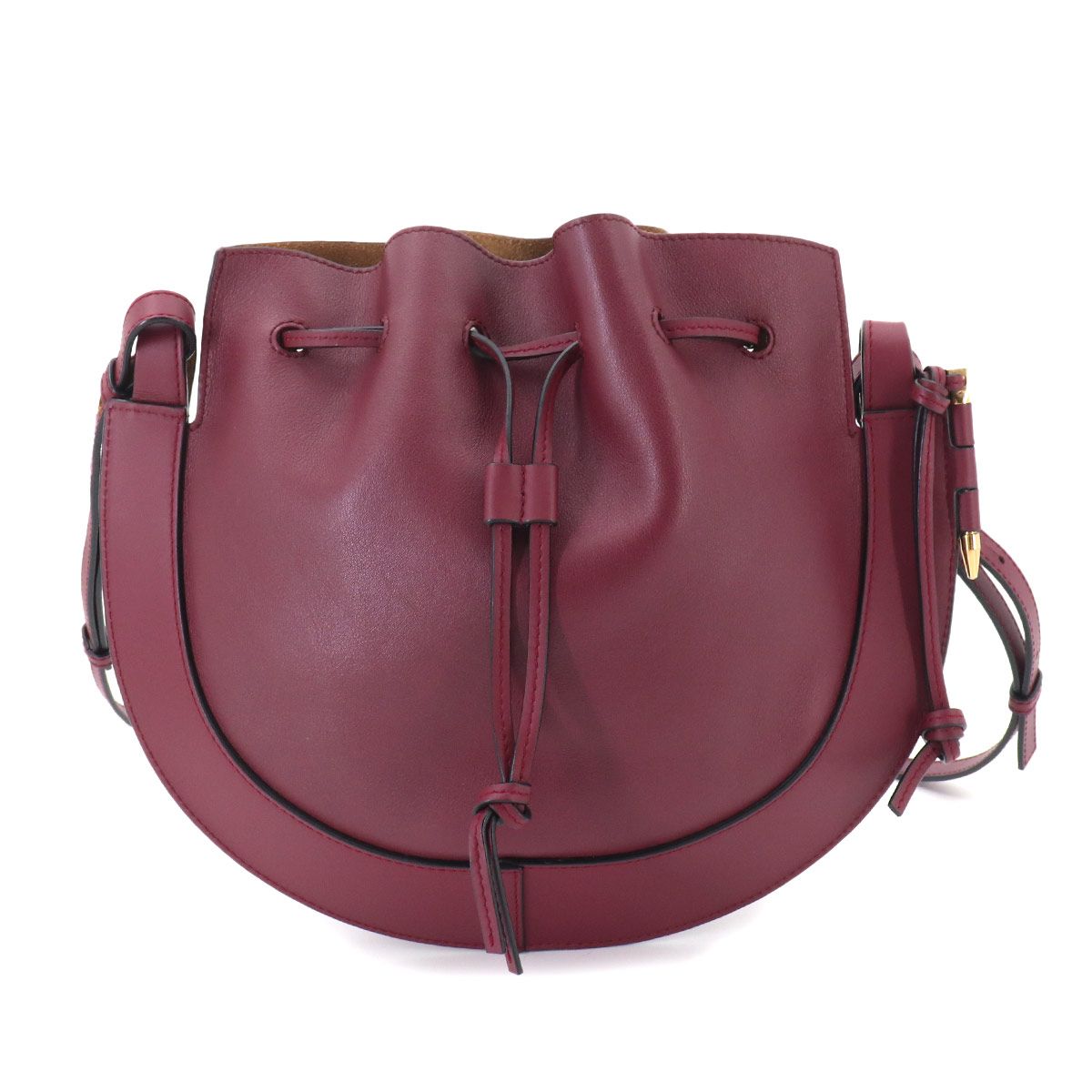 Loewe Shoulder Bag Leather Bordeaux Gold Horseshoe — view 3