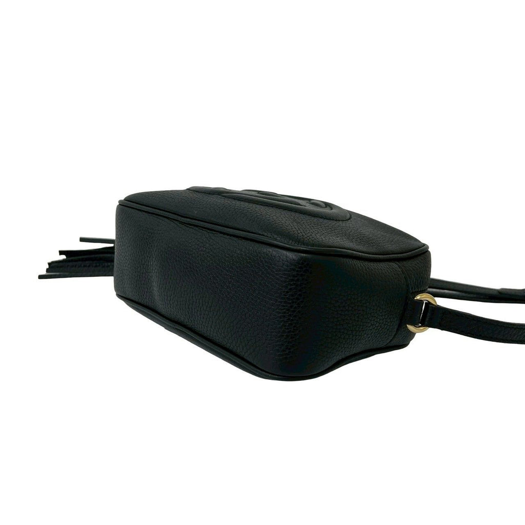 Gucci Soho Interlocking Leather Tassel Mini Shoulder Bag Pochette Black — view 8