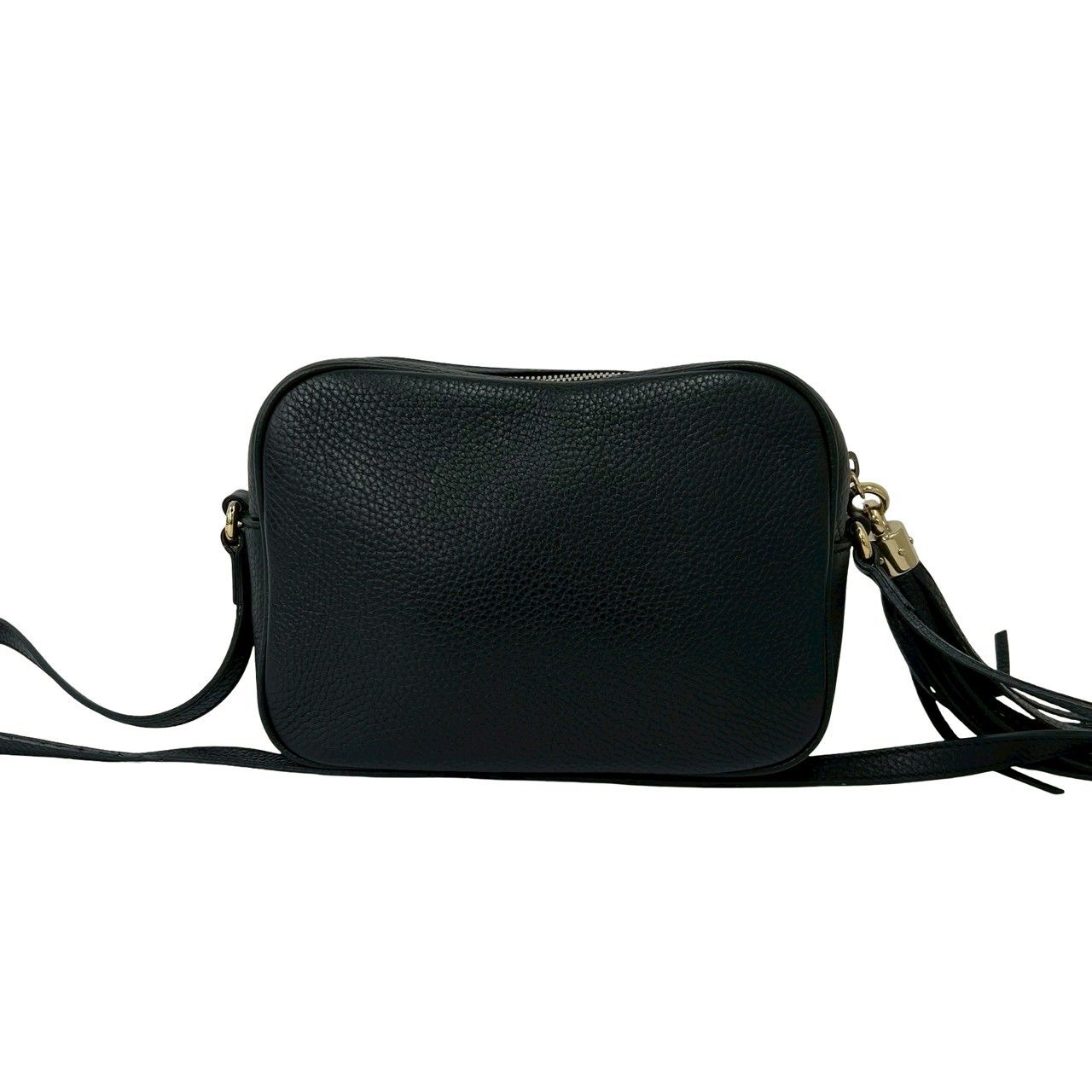 Gucci Soho Interlocking Leather Tassel Mini Shoulder Bag Pochette Black — view 3