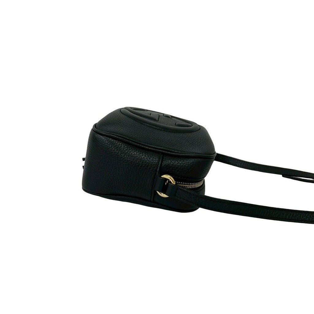 Gucci Soho Interlocking Leather Tassel Mini Shoulder Bag Pochette Black — view 6