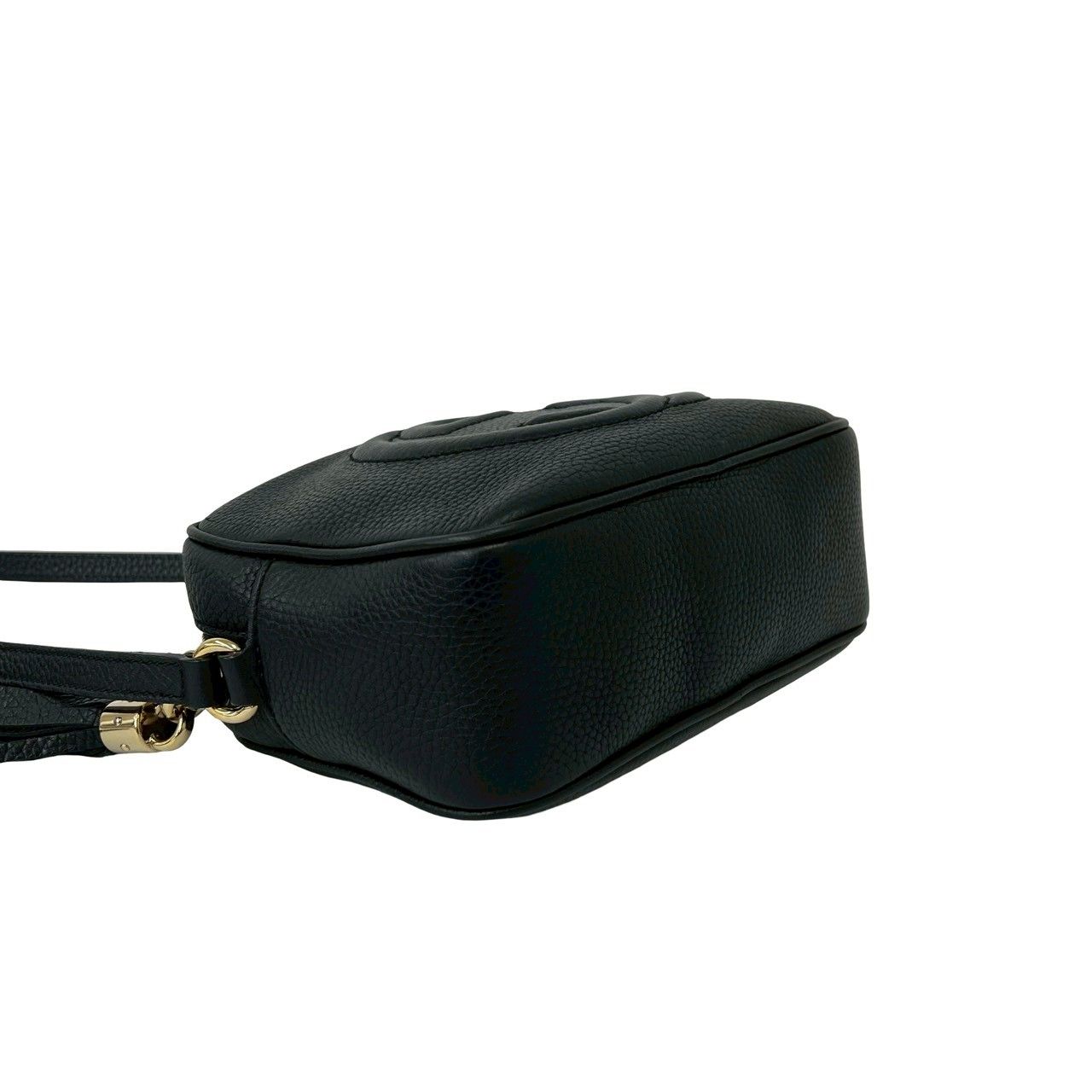 Gucci Soho Interlocking Leather Tassel Mini Shoulder Bag Pochette Black — view 7