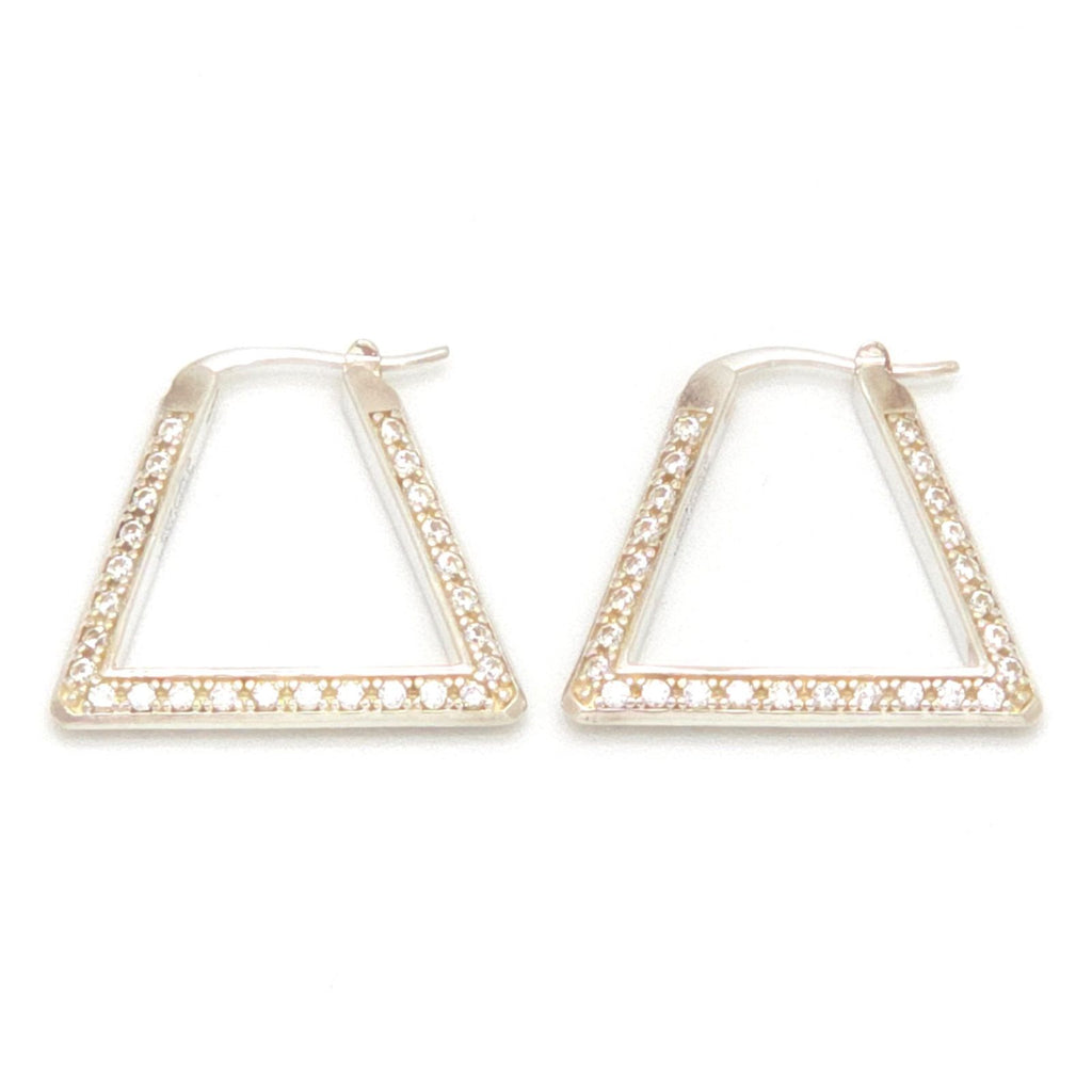 Bottega Veneta Triangle Hoop Earrings Sterling Silver Cubic Zirconia Box — view 3
