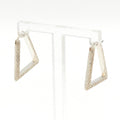 Bottega Veneta Triangle Hoop Earrings Sterling Silver Cubic Zirconia Box