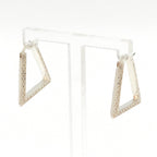 Bottega Veneta Triangle Hoop Earrings Sterling Silver Cubic Zirconia Box