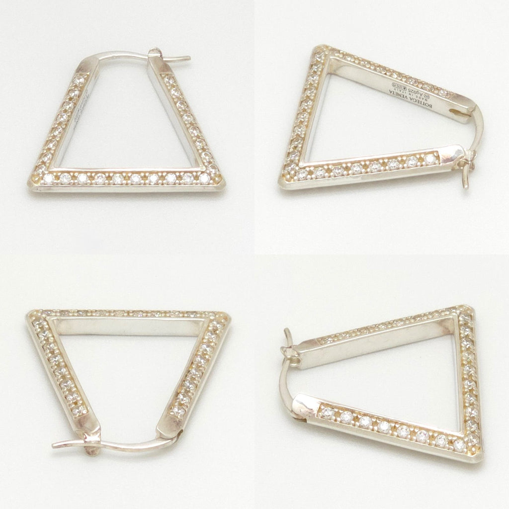 Bottega Veneta Triangle Hoop Earrings Sterling Silver Cubic Zirconia Box — view 5
