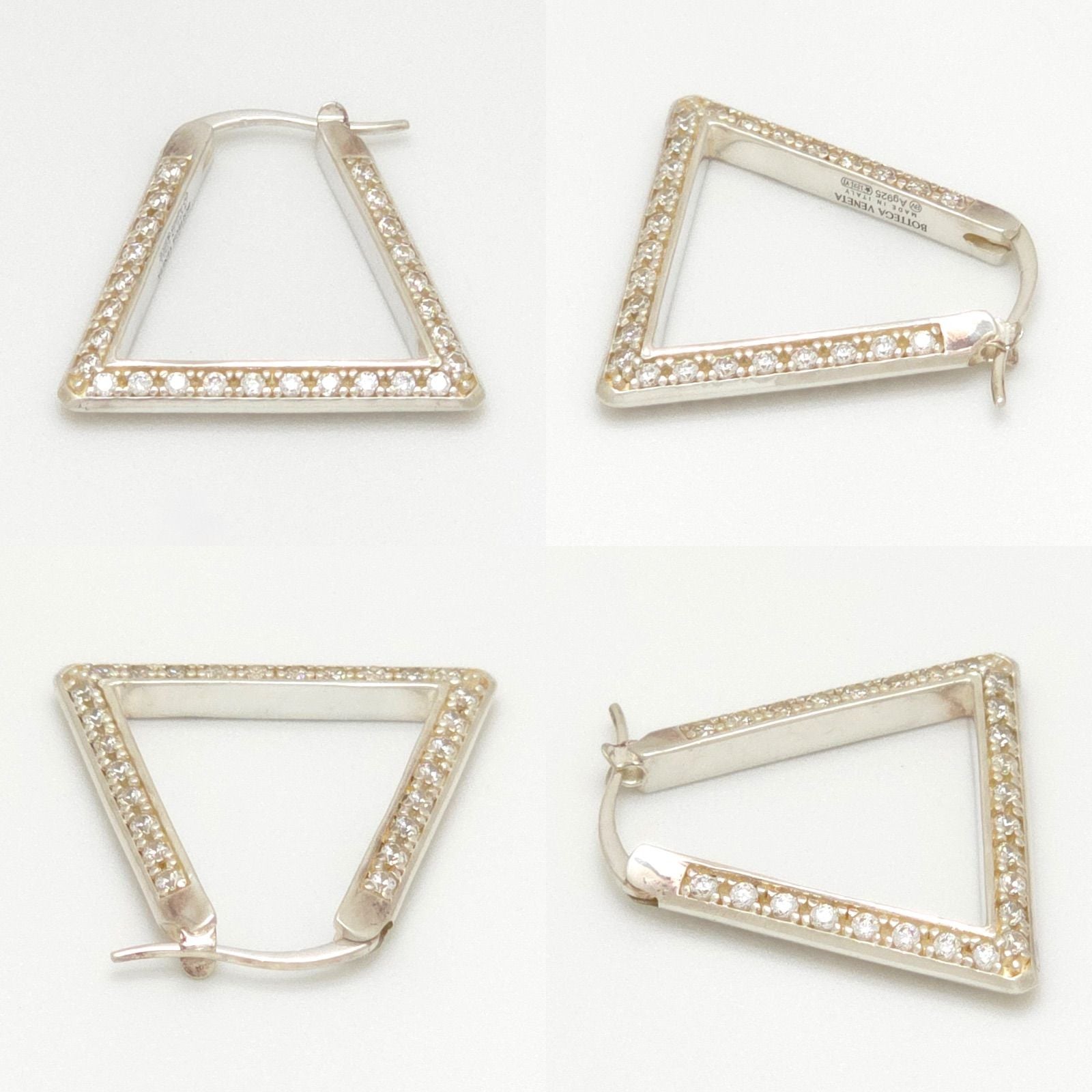 Bottega Veneta Triangle Hoop Earrings Sterling Silver Cubic Zirconia Box — view 5