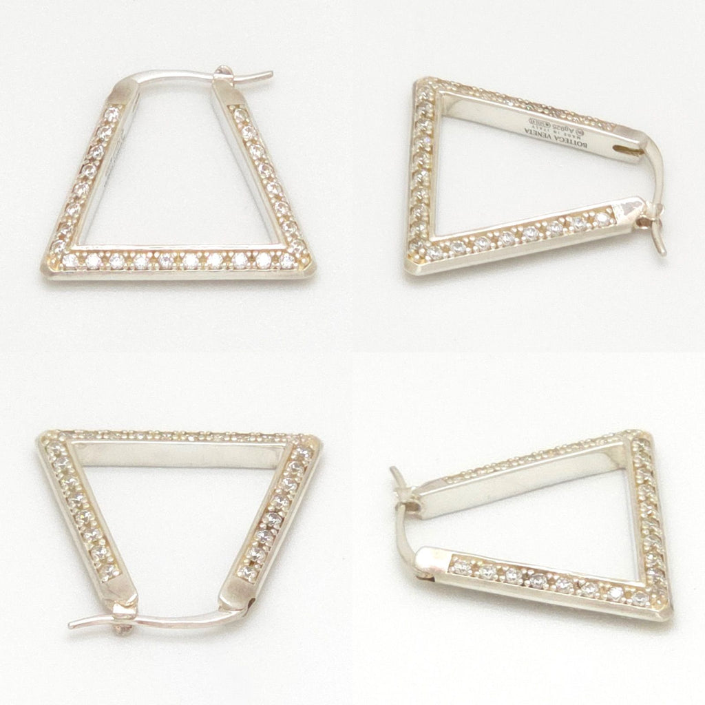 Bottega Veneta Triangle Hoop Earrings Sterling Silver Cubic Zirconia Box — view 4