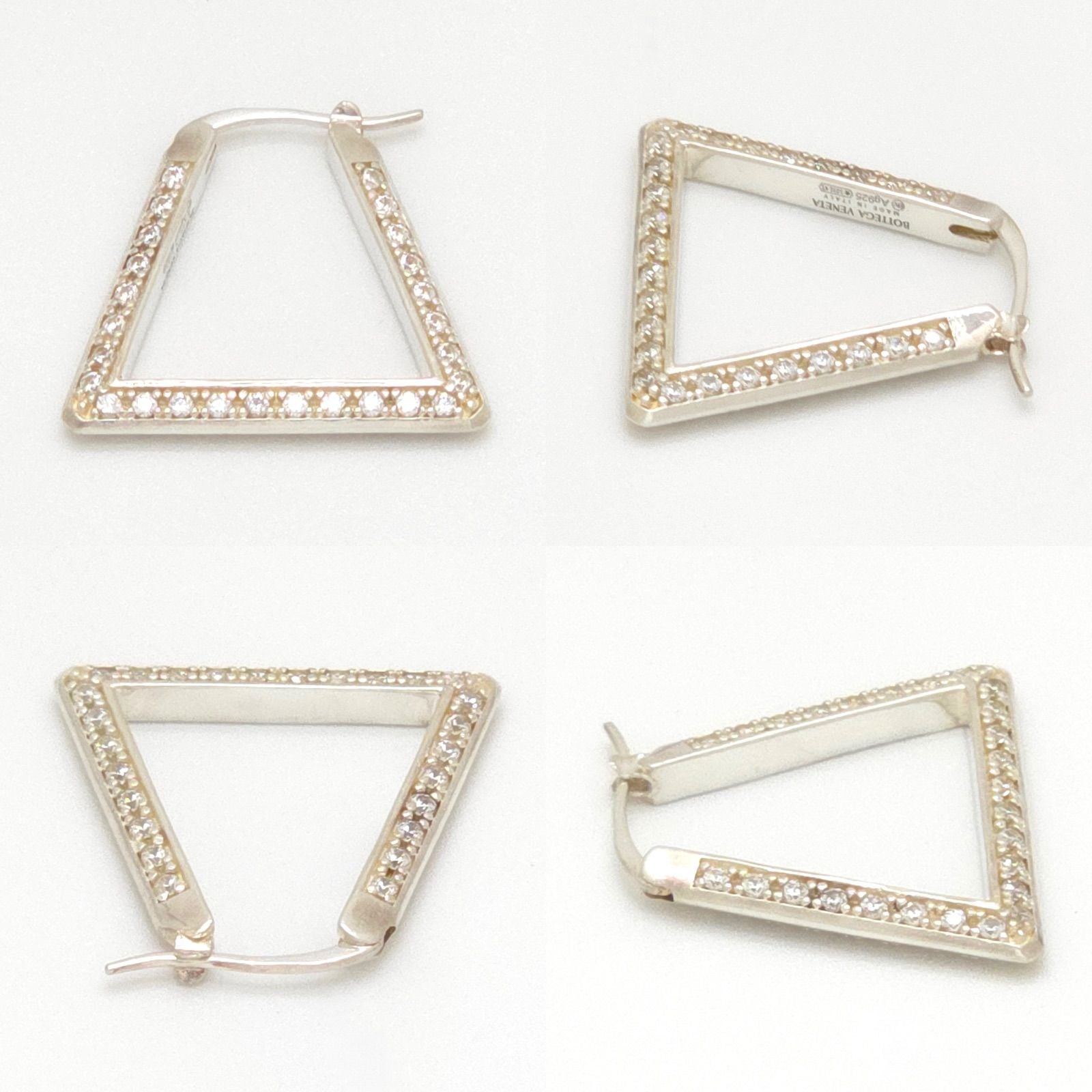 Bottega Veneta Triangle Hoop Earrings Sterling Silver Cubic Zirconia Box — view 4