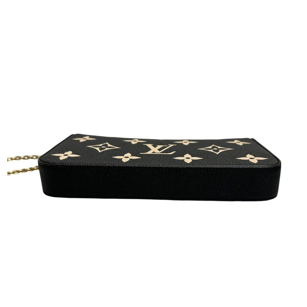 Louis Vuitton Monogram Empreinte Felicie Black Beige Gold Leather Shoulder — view 3