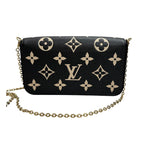 Louis Vuitton Monogram Empreinte Felicie Black Beige Gold Leather Shoulder — view 2
