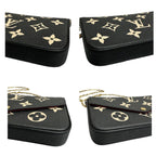 Louis Vuitton Monogram Empreinte Felicie Black Beige Gold Leather Shoulder — view 6