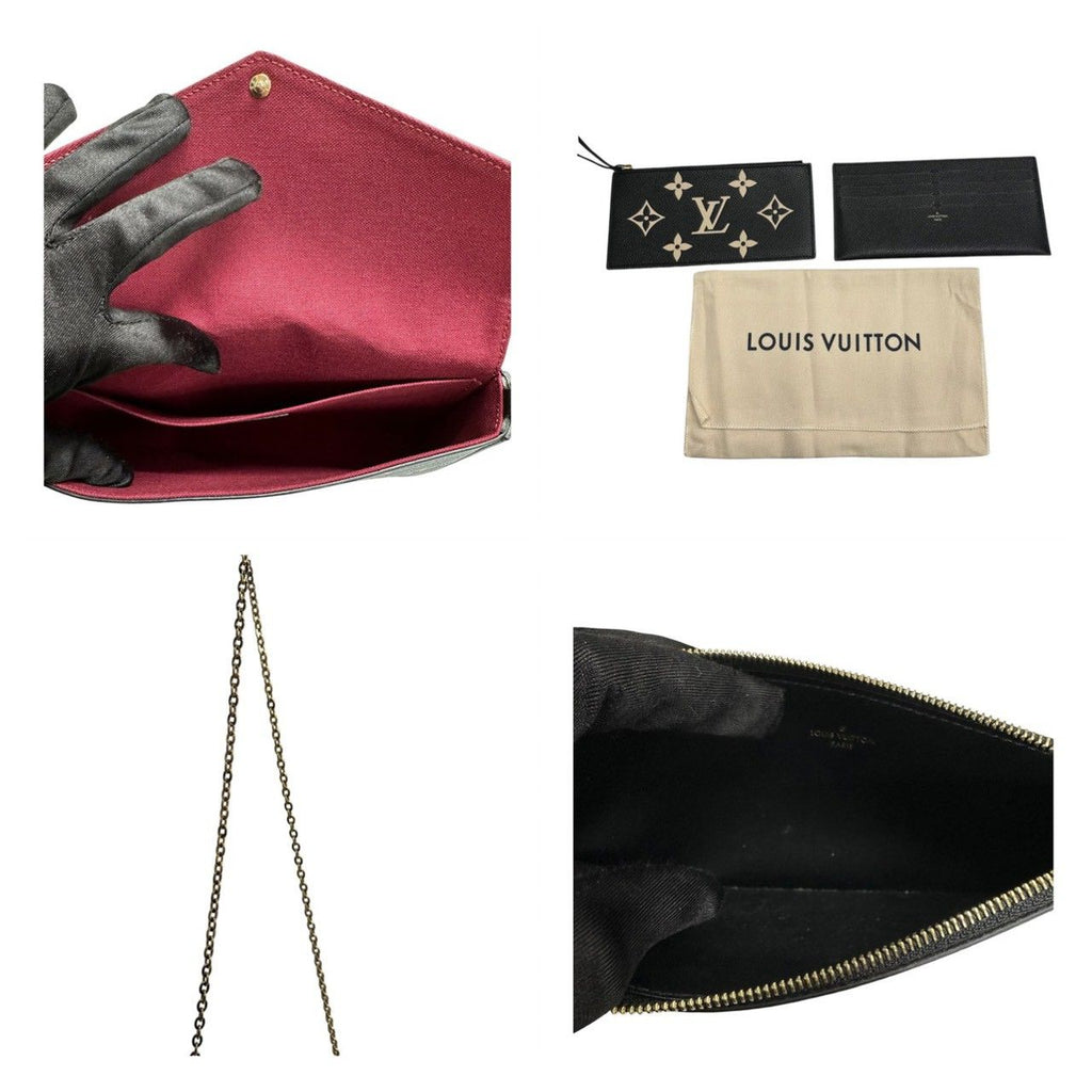 Louis Vuitton Monogram Empreinte Felicie Black Beige Gold Leather Shoulder — view 7
