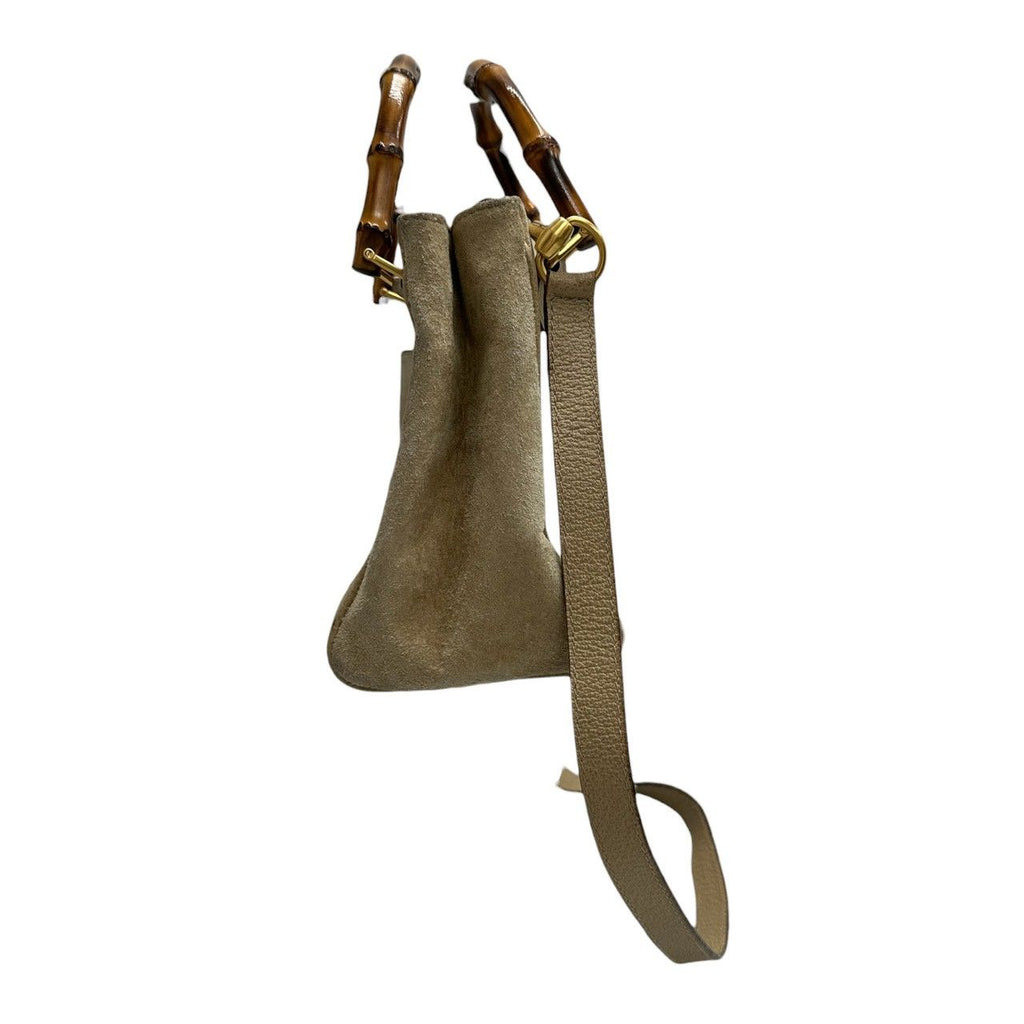 Gucci Vintage Bamboo Beige Gold Leather Shoulder — view 4