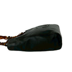Chanel CC Logo Lambskin Leather Chain Handbag Black — view 5