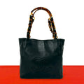 Chanel CC Logo Lambskin Leather Chain Handbag Black