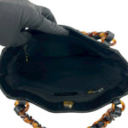 Chanel CC Logo Lambskin Leather Chain Handbag Black — view 9