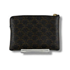 Celine Coin & Card Case Triomphe Canvas Mini Wallet Fragment Black Macadam — view 4