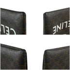 Celine Coin & Card Case Triomphe Canvas Mini Wallet Fragment Black Macadam — view 7