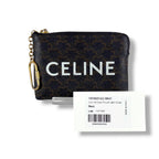 Celine Coin & Card Case Triomphe Canvas Mini Wallet Fragment Black Macadam