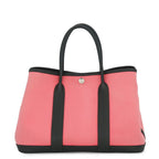 Hermes Tote Garden Party TPM Rose Azare Vert Fonce Silver Toile Officier Negonda