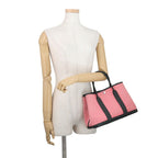 Hermes Tote Garden Party TPM Rose Azare Vert Fonce Silver Toile Officier Negonda — view 4