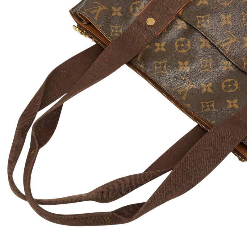 Louis Vuitton Monogram Cabas Beaubourg Tote Bag Brown Leather