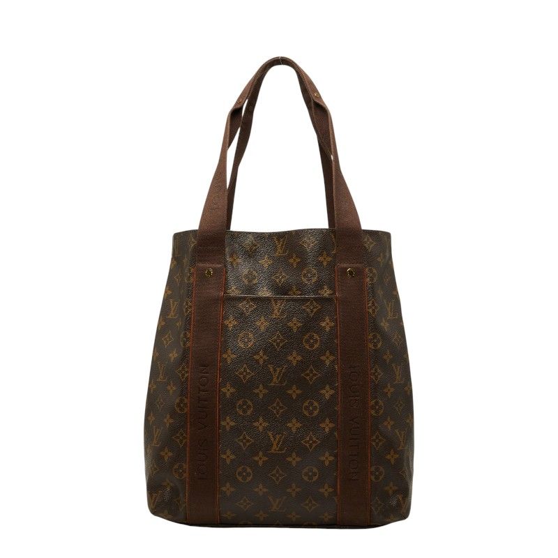 Louis Vuitton Monogram Cabas Beaubourg Tote Bag Brown Leather