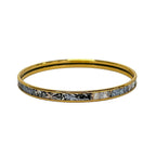Hermes Bangle Enamel Gold Light Blue Multi Jungle Camouflage Leopard Bracelet — view 3