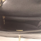 Chanel Quilted 20 Black Lambskin Patent Gold Single Flap — view 8